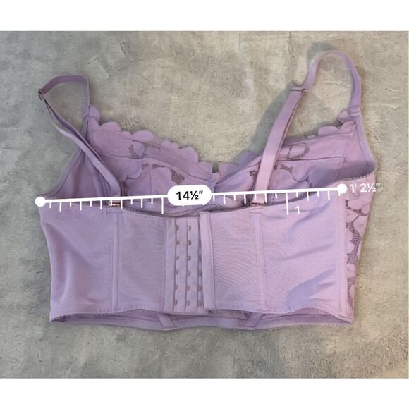 Savage X Fenty Floral Glow Lace Bustier Bra Top Large - Picture 6 of 9